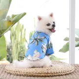 Pet Cool Island Coconut Tree Shirt Dog Beach Style Cat Summer Breathable Apparel Clothes