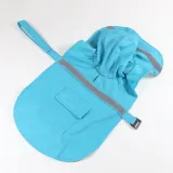 Dog Raincoat Adjustable Pet Water Proof Jacket Poncho Hoodies with Strip Reflective