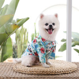 Pet Cool Island Coconut Tree Shirt Dog Beach Style Cat Summer Breathable Apparel Clothes