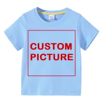 DIY Custom Letter Picture Kids Summer Short Sleeve T-shirts