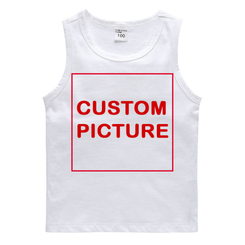 DIY Custom Letter Picture Toddler Boy Sleeveless Cotton Vest for Summer