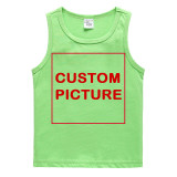 DIY Custom Letter Picture Toddler Boy Sleeveless Cotton Vest for Summer