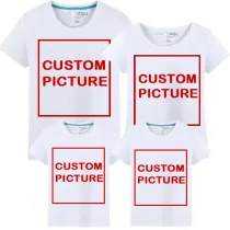 DIY Custom Letter Picture Matching Family Prints T-shirts