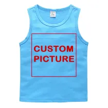 DIY Custom Letter Picture Toddler Boy Sleeveless Cotton Vest for Summer