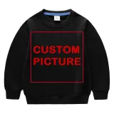 DIY Custom Letter Picture Toddler Boys Sweatshirts Long Sleeve Tops