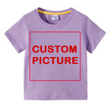 DIY Custom Letter Picture Kids Summer Short Sleeve T-shirts