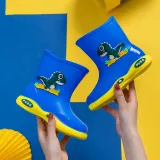 Toddlers Kids Cartoon Dinosaur Flat Waterproof Non Slip Rain Boots