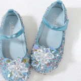 Kids Girl Sequins Crystal Catwalk Flat Princess Dress Shoes