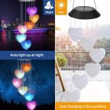 Heart Ball Shape Solar Wind Chimes Color Changing Solar Mobile Waterproof LED Lights