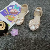 Kids Girl Bow Tie Closed-Toe Flat Princess Dress Shoes