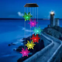 Christmas Snowman Trees Solar Wind Chimes Color Changing Solar Mobile Waterproof LED Lights