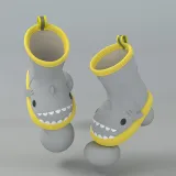 Toddlers Kids Cartoon Shark Flat Waterproof Non Slip Rain Boots