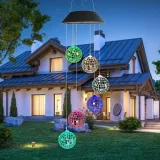 Heart Ball Shape Solar Wind Chimes Color Changing Solar Mobile Waterproof LED Lights