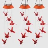 Hummingbird Solar Wind Chimes Color Changing Solar Mobile Waterproof LED Lights