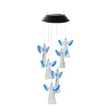 Angle Solar Wind Chimes Rainbow Changing Solar Mobile Waterproof LED Lights
