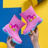 Toddlers Kids Cartoon Dinosaur Flat Waterproof Non Slip Rain Boots
