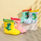 Toddlers Kids Dinosaur Flat Waterproof Non Slip Rain Boots