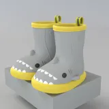 Toddlers Kids Cartoon Shark Flat Waterproof Non Slip Rain Boots
