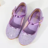 Kids Girl Fashion Catwalk Sequins Shining Princess High Heel Dress Shoes