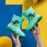 Toddlers Kids Cartoon Dinosaur Flat Waterproof Non Slip Rain Boots