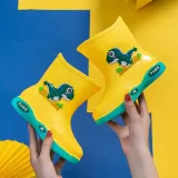 Toddlers Kids Cartoon Dinosaur Flat Waterproof Non Slip Rain Boots