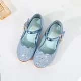 Kids Girl Fashion Catwalk Sequins Shining Princess High Heel Dress Shoes