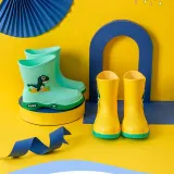 Toddlers Kids Cartoon Dinosaur Flat Waterproof Non Slip Rain Boots