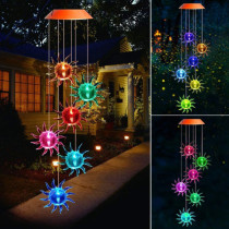 Star Sun Style Solar Wind Chimes Color Changing Solar Mobile Waterproof LED Lights