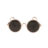 Pet Sunglasses Round Metal Cat Ear Frame Retro Flash Glasses For Dog Cat