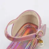 Kids Girl Glitter Crystal Pearls Open-Toe Flat Princess Dress Shoes