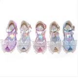 Kids Girl Glitter Butterfly Fish Mouth Princess High Heel Dress Shoes
