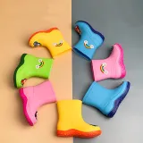 Toddlers Kids Rainbow Car Flat Waterproof Non Slip Rain Boots