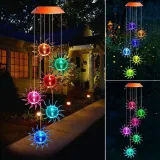 Star Sun Style Solar Wind Chimes Color Changing Solar Mobile Waterproof LED Lights