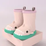 Toddlers Kids Cartoon Shark Flat Waterproof Non Slip Rain Boots