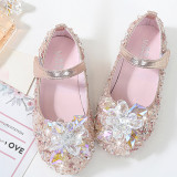 Kids Girl Sequins Crystal Catwalk Flat Princess Dress Shoes