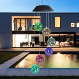 Heart Ball Shape Solar Wind Chimes Color Changing Solar Mobile Waterproof LED Lights