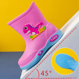 Toddlers Kids Cartoon Dinosaur Flat Waterproof Non Slip Rain Boots