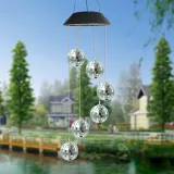 Heart Ball Shape Solar Wind Chimes Color Changing Solar Mobile Waterproof LED Lights