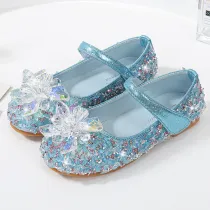 Kids Girl Sequins Crystal Catwalk Flat Princess Dress Shoes