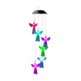 Angle Solar Wind Chimes Rainbow Changing Solar Mobile Waterproof LED Lights