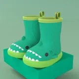 Toddlers Kids Cartoon Shark Flat Waterproof Non Slip Rain Boots