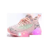 LED Light Kids Mesh Breathable Letters Flying Weaving Sneakers Shoes