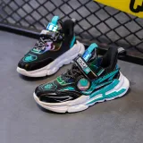Boy Leather Armored Velcro Casual Running Sneakers Shoes