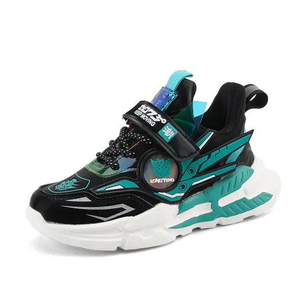 Boy Leather Armored Velcro Casual Running Sneakers Shoes