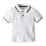 4PCS Boys Outfit Ploll Short Sleeve Shirts and Suspender Shorts Dress Up