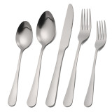 5 Pieces Silverware Sanding Set Smooth Edge Stainless Steel Tableware Includes Dinner Forks Knives Spoons