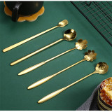 Ice Cream Coffee Dessert Spoon 5 Piece Smooth Edge Stainless Steel Tableware Includes Dinner Forks Knives Spoons