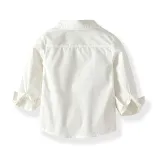 4PCS Boys Outfit Suit Shirts and Suspender Navy Pants Dress Up