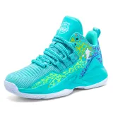 Boy Mesh Breathable Lace-up Sports Basketball Sneakers Shoes