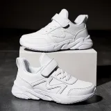 Toddler Kids Leather Velcro Pure Color Sneakers Shoes